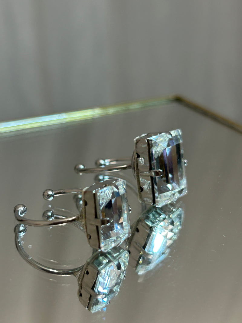 ANELLO BAGUETTE PICCOLO CRYSTAL (placcatura acciaio )