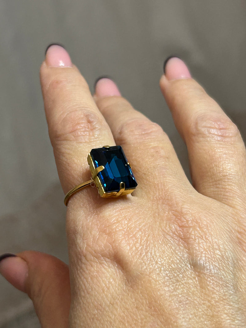 ANELLO BAGUETTE PICCOLO BLU